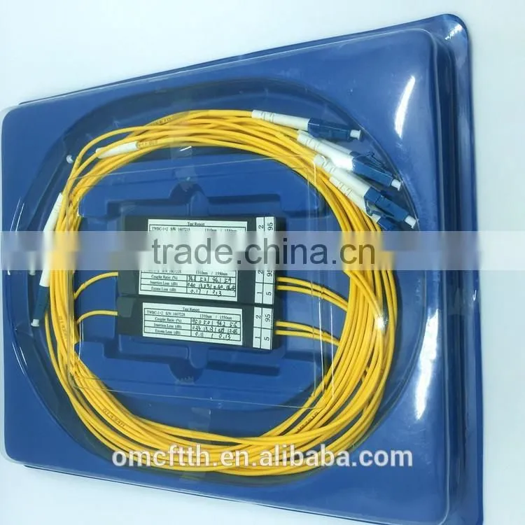 LC SM connector 1*2 FBT splitter with 2.0 mm