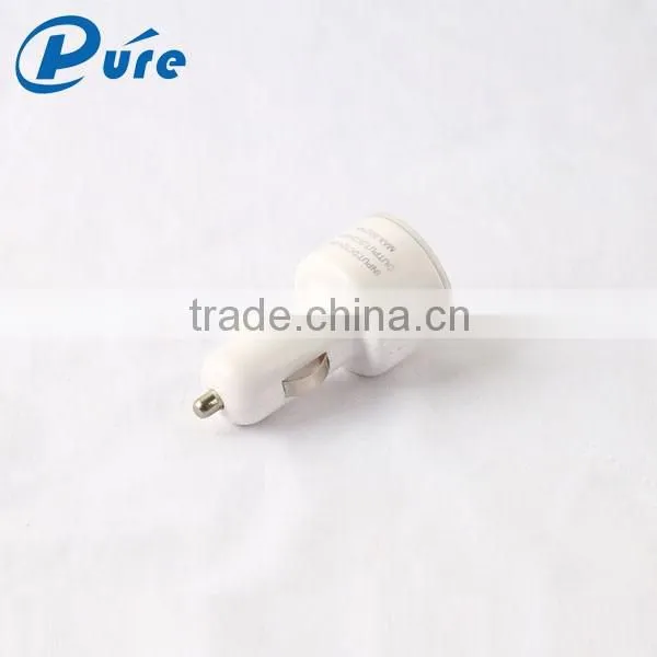 Mini Pacifier ABS car charger for smartphone , portable car charger with dual usb powerbank for tablet PC