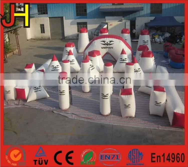 Air tight inflatable paintball barriers, paintball inflatable bunkers, inflatable movable barriers