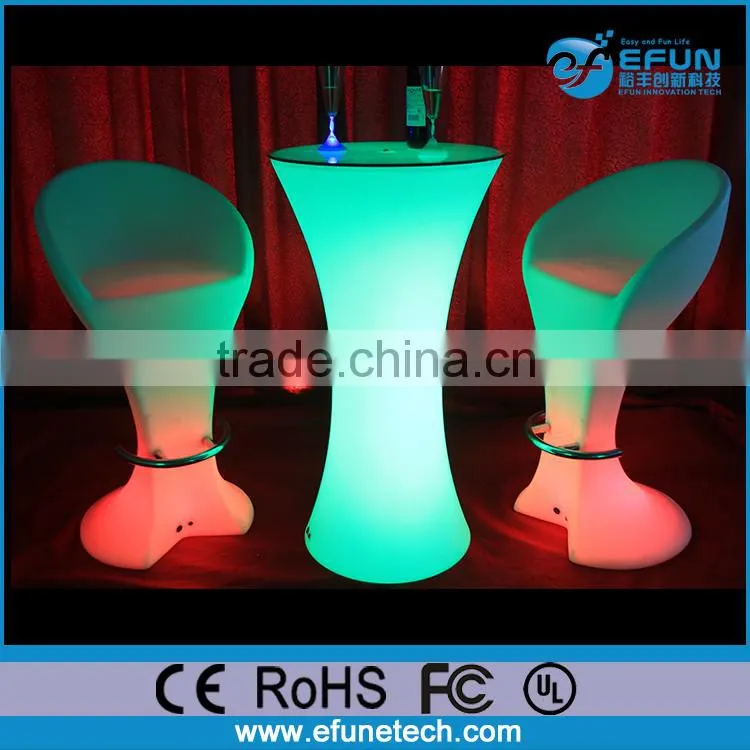 modern led glowing bar furniture set,battery rechargeable rgb led funny bar stool