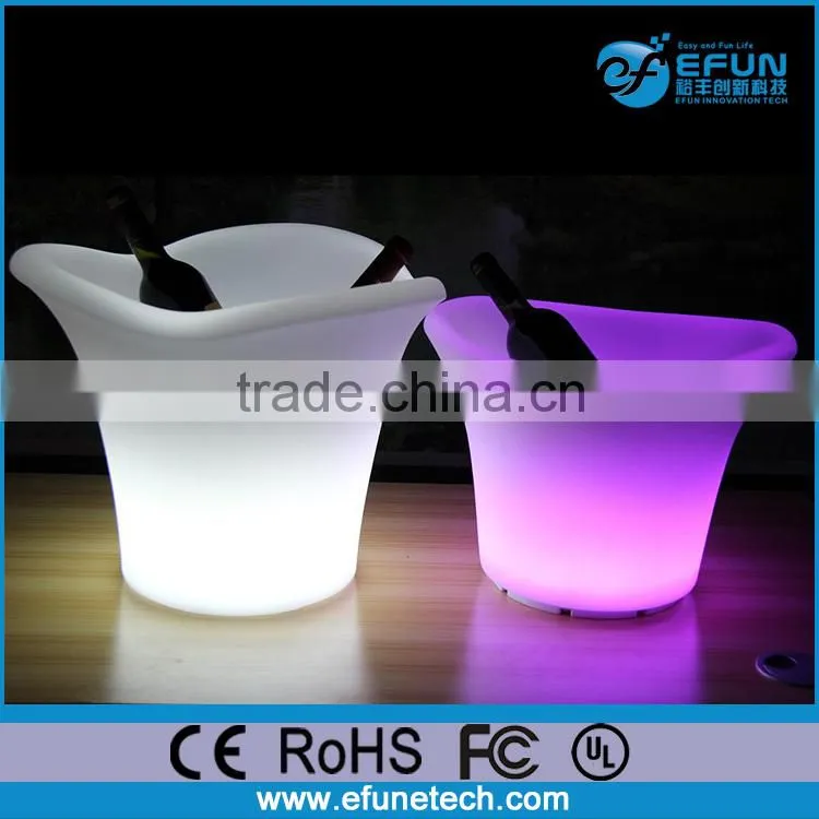 RGB color changing lighting wine cooler pot ,plastic bar led party cooler