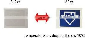Sticker thermometer for fresh food logistic/1 level/Reversible temperature indicator