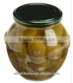 High Quality Table Olives. Whole Green Olives. Green Tables Olives . Green Olives. 370 ml Glass Jar