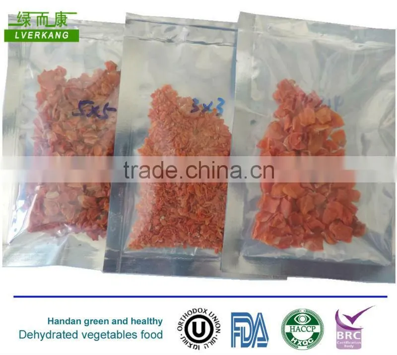 2014 NEW Natural red color 5*5mm dehydrated carrot from China