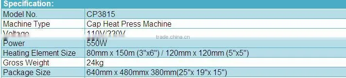Best Sale Air Cap Heat Press Machine CP3815