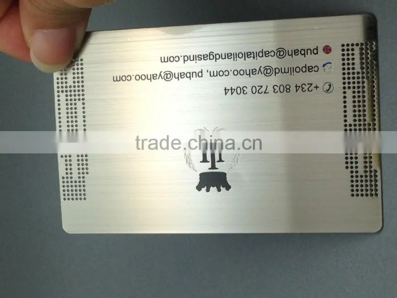 Hot selling silver polished membership card metal business card