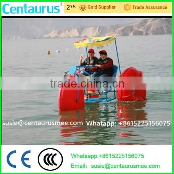 Salt water use 3 wheels water bike with colorful wheels