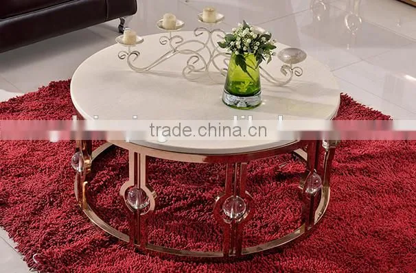 C366-1 stainless steel marble coffee table