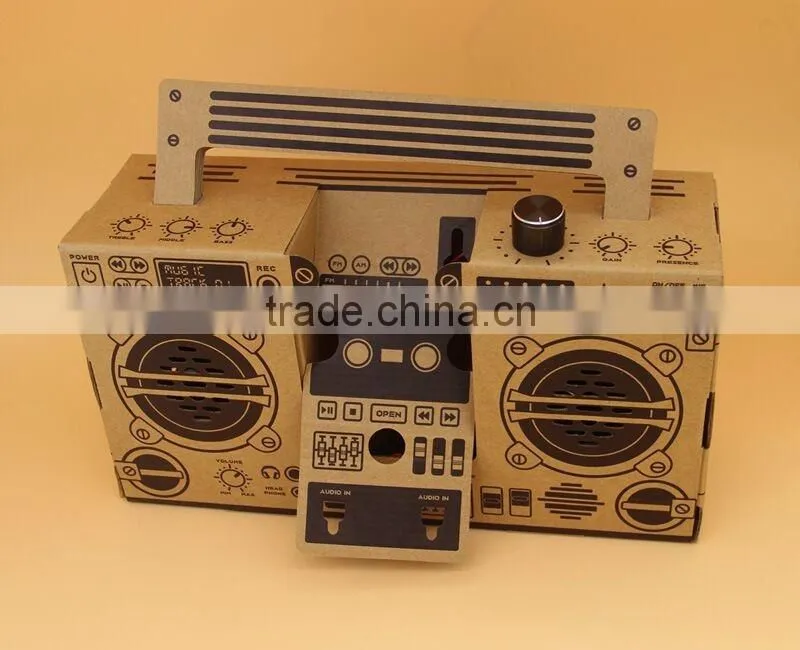 Creative DIY Foldable Loudspeaker Box Consist with Paper Materials, Funny Puzzle Loudspeaker, Classical Style LoudSpeaker box