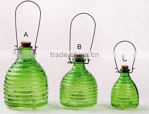Three size and Colorful Glass bee / pest / insects catcher