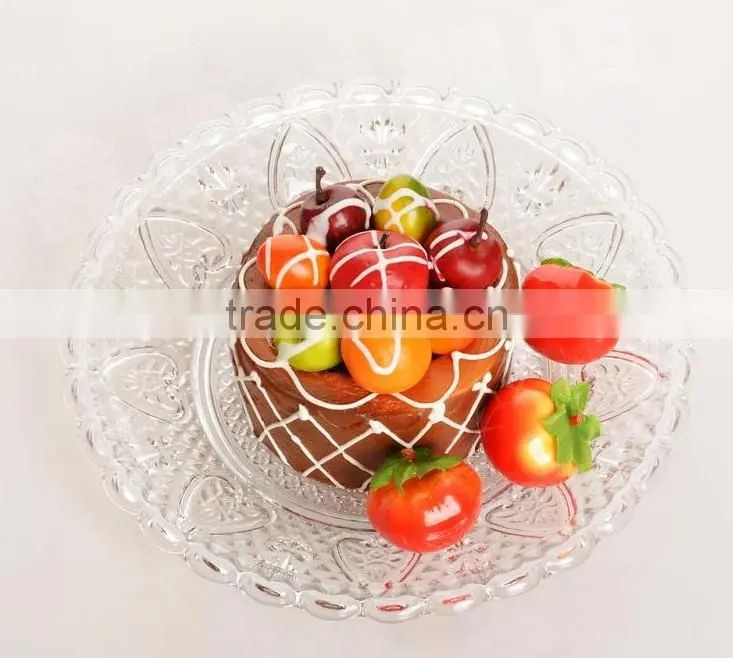 clear diamond crystal tableware round plate for food or pasta