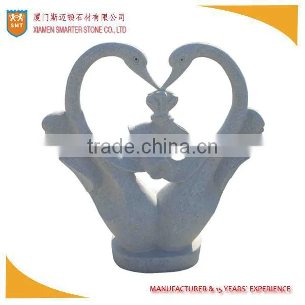 Beautiful grey color crane animal stone sculpture