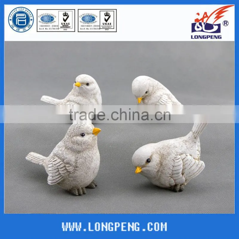 Newest White Polyresin Bird Garden Decoration