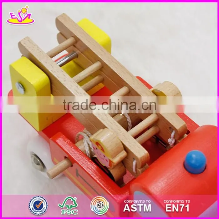 2017 New design children wooden fire truck toys W04A289