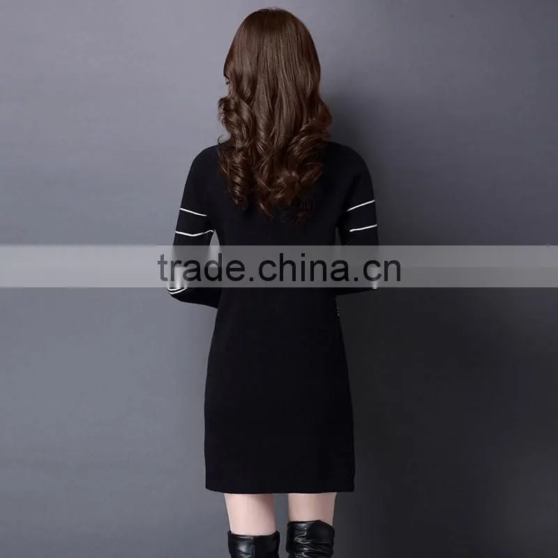 2017 fashion plain hand knitted sweater women cashmere sweater