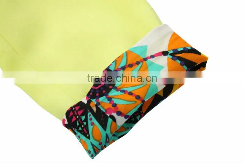 2014 Newest Fashion Long Sleeve Lime Contrast Custom Blazer