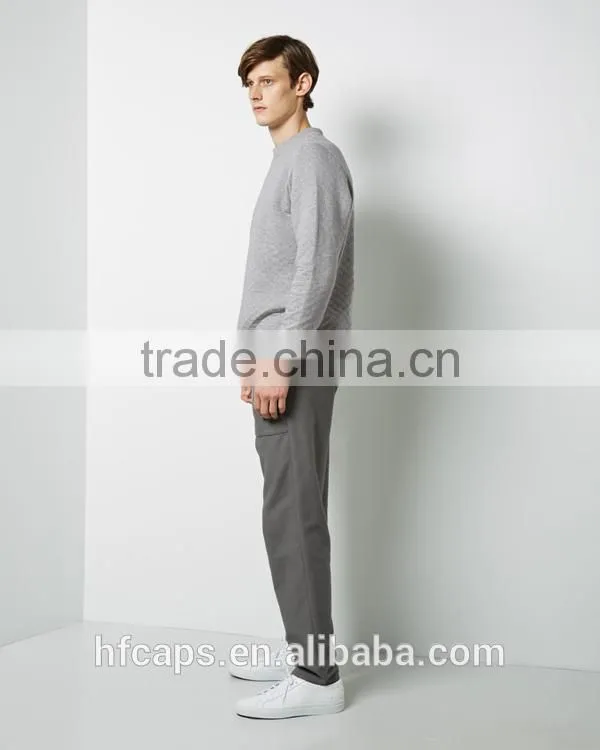 Solid Color Gray 100% Cotton Quilted Sweatshirts
