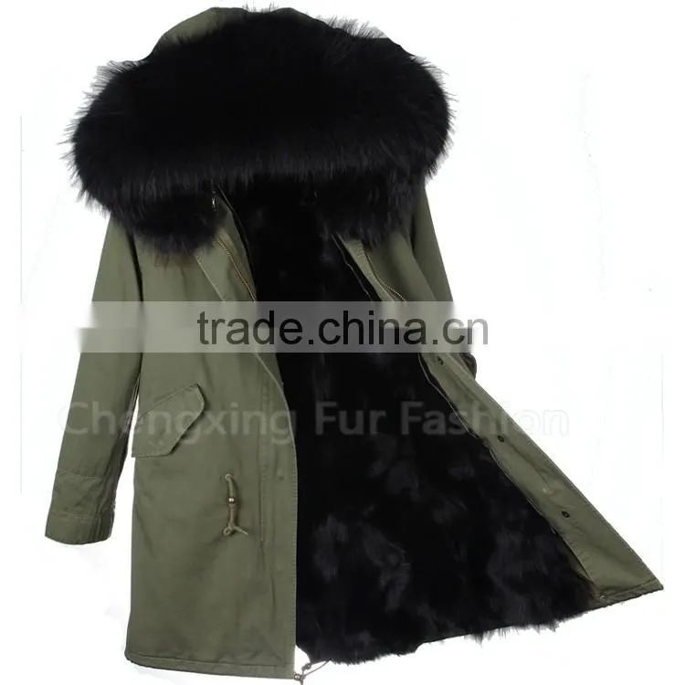 CX-G-P-12 Hot Selling Parka Coat Genuine Fox FUR Coat Women