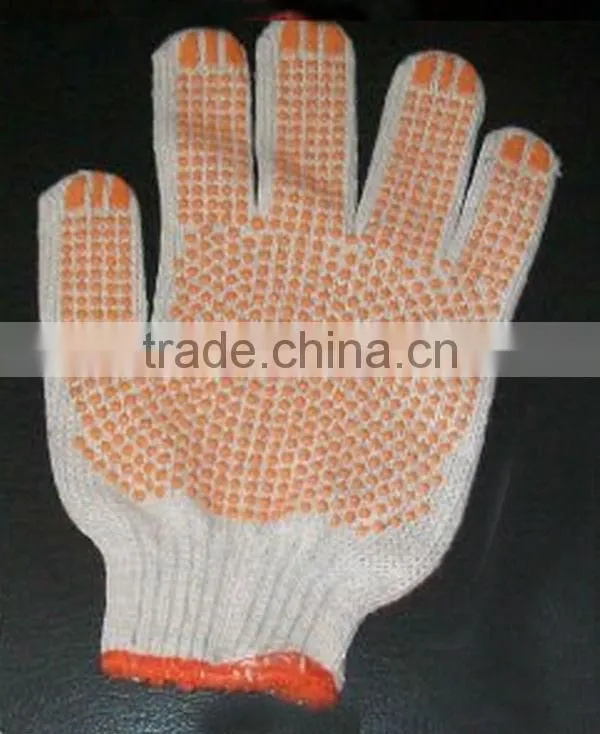 PVC Black Dotted Cotton Work Gloves