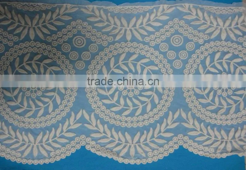 machine crochet cotton lace fabric design