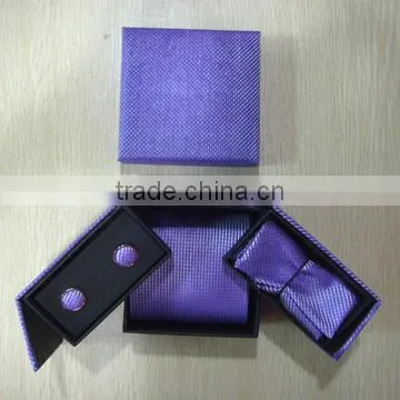HOt selling Men Formal Ties with Cufflink Tie clip Hankie Gift Box