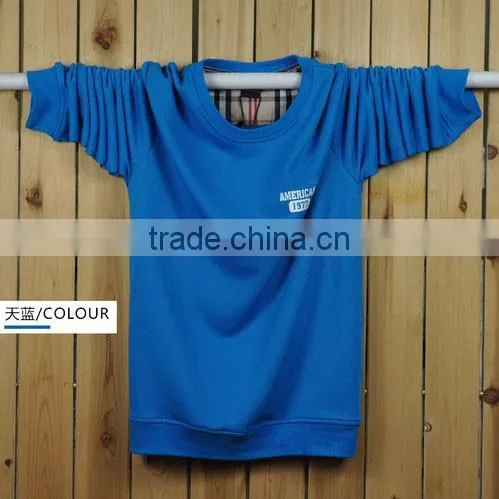 2017 new good quality plain round neck sweatshirt