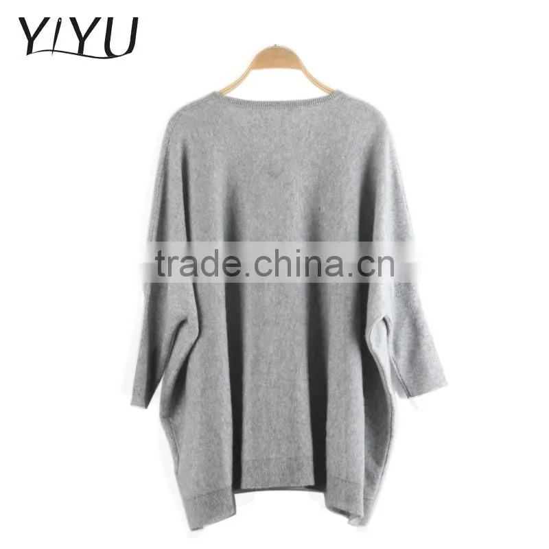 wholesale custom winter women comfortable solid color v neck Cashmere pullover