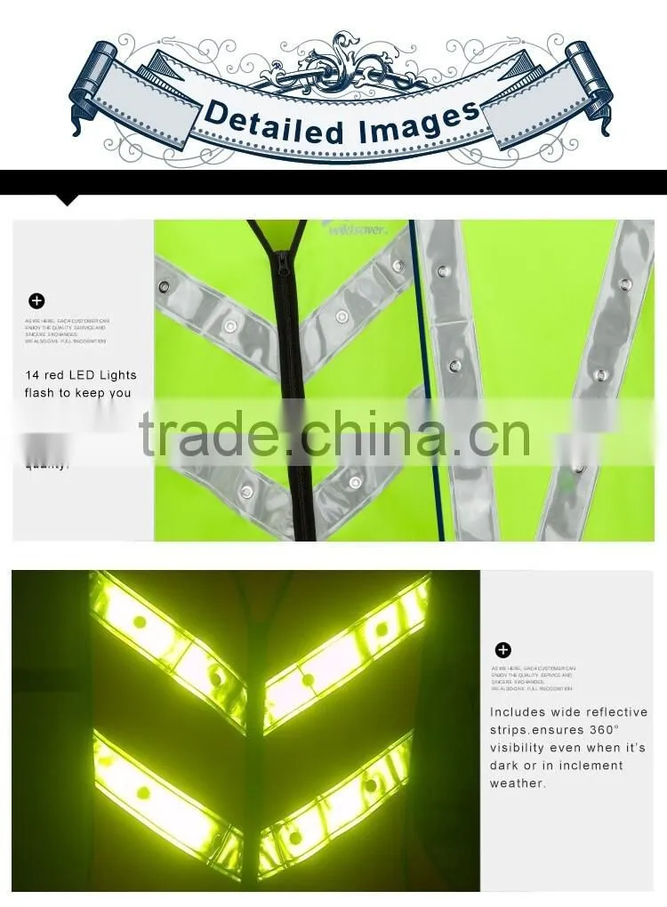Hi Vis Security Flashing Warning Road Uniform Vest for Mens