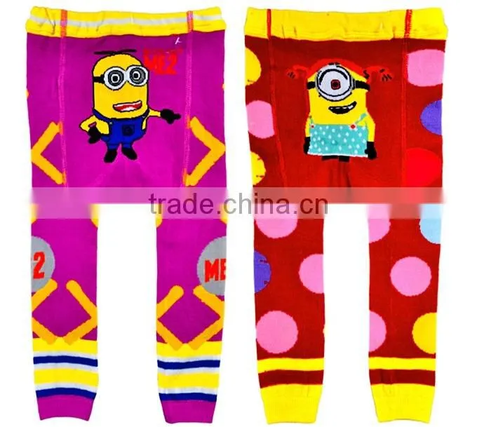 Hot Sale Girls And Boys PP Pants Cooton With Yellow God Steal dads Pattern Knit Children Leggings For Toddle Wear Free Shipping