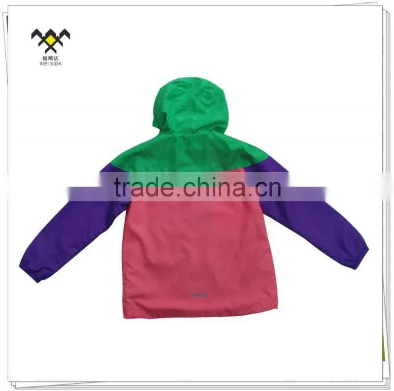 2017 fashion new designs girls rain coat with hood
