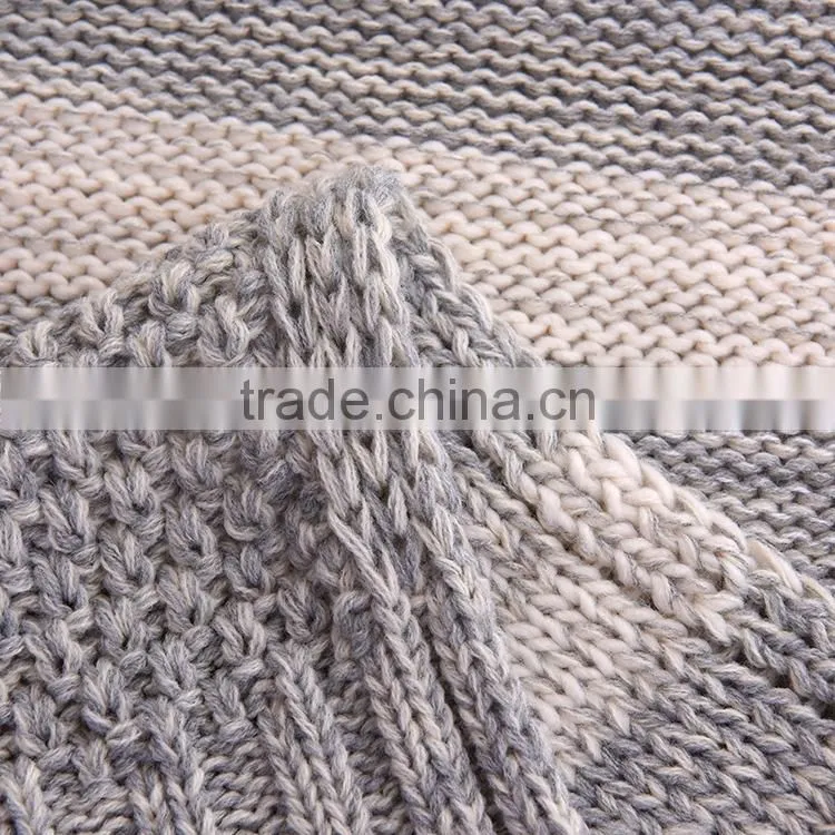 100% acrylic very warm super soft low price knitted blanket