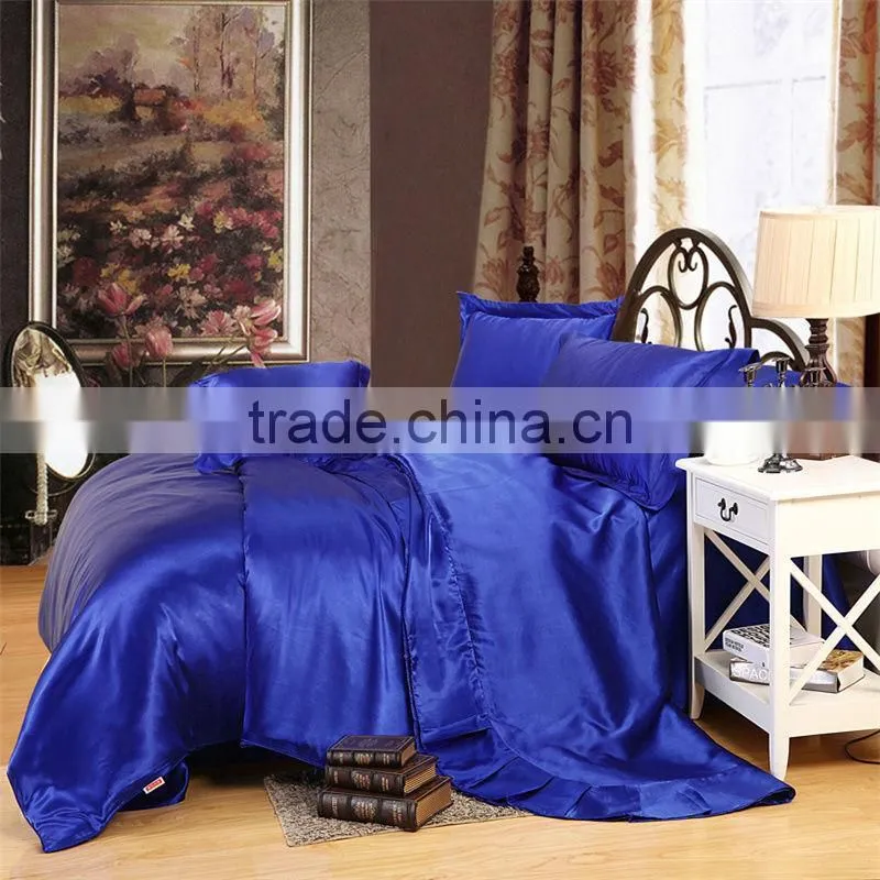 Ivory Color Silk Bedding Sets Twin Full Queen King Size Soft Bedcover Solid Color Duvet Cover Set