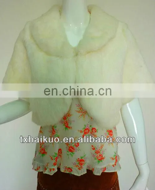 2012 girl winter new fashion rabbit fur mini coat