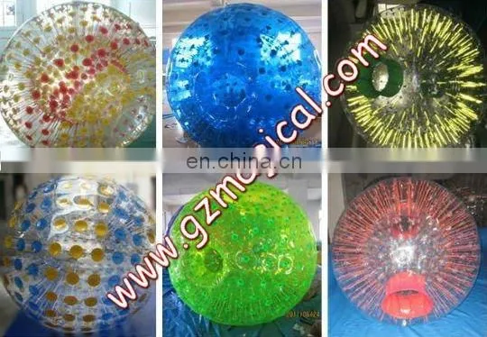 Transparent plastic orbing inflatable zorb ball