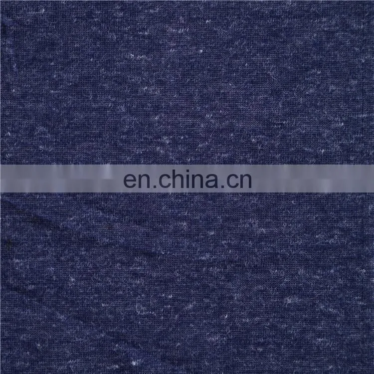 Stock Polyester Linen Melange Single Jersey Fabric for garments