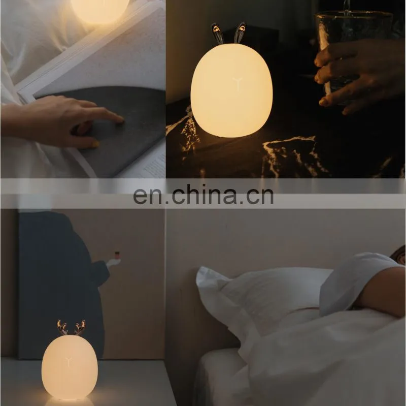 Wholesale usb silicone rechargeable touch sensor led night light for kids