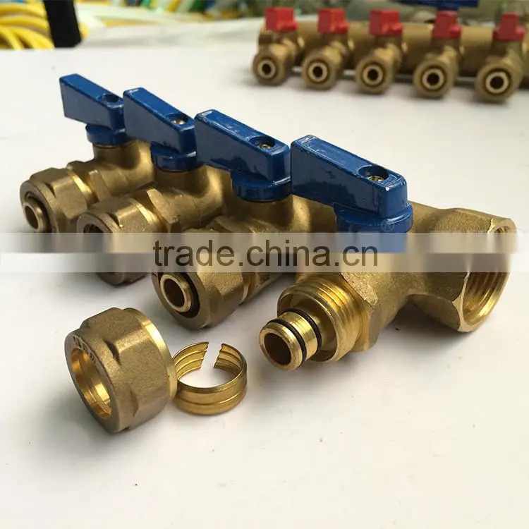 China supplier CW617N brass separator gas valve manifold with hose faucet handle adjustable