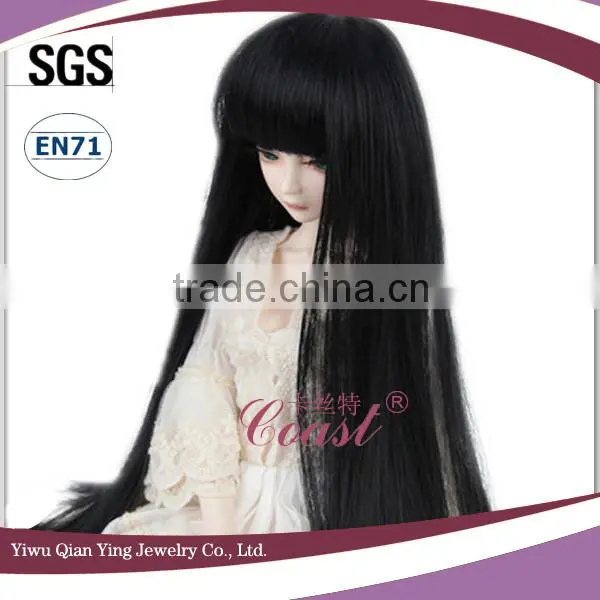 Wholesale long straight blond bjd doll wig on sale