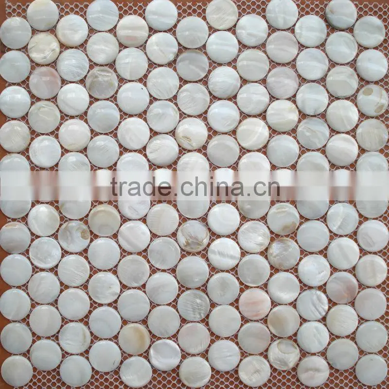 Mesh freshwater shell mosic tiles beige pattern mother of pearl mosaic tile