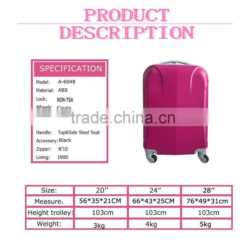 Fashionable Custom Eminent ABS Luggage Set,abs luggage set