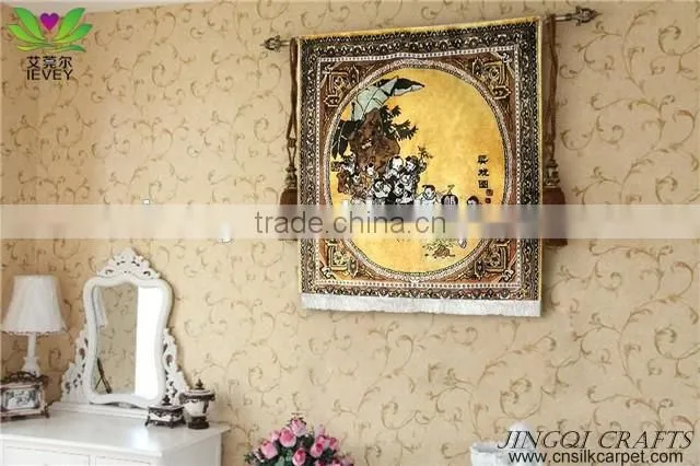 High-grade Chinese interesting children pattern handmade silk area rug floor carpet