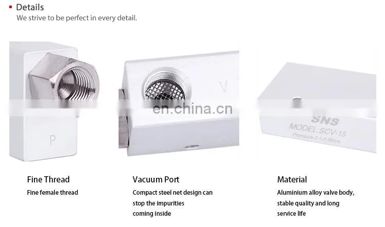 SNS SCV Series Electronic components pneumatic vacuum ejector generator