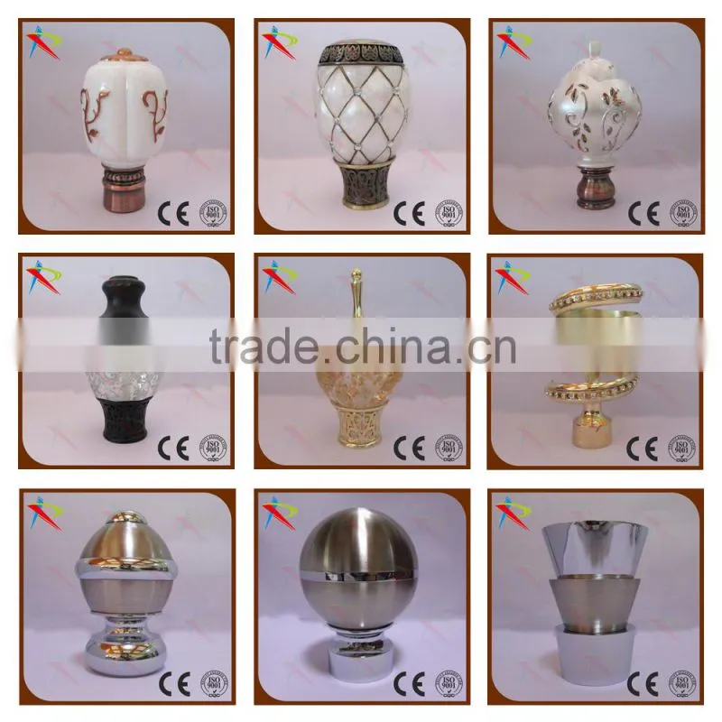 New design window curtain model finials with aluminum&crystal material