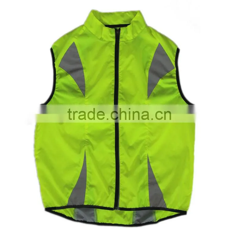 Fluorescent nylon for reflective vest,yellow safety reflective vest