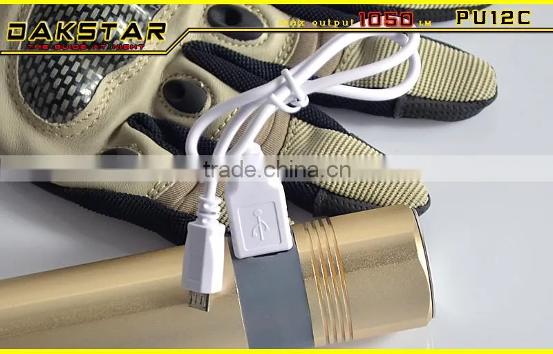DAKSTAR PU12C 26650 battery Micro USB Multifunction Emergency Flashlight