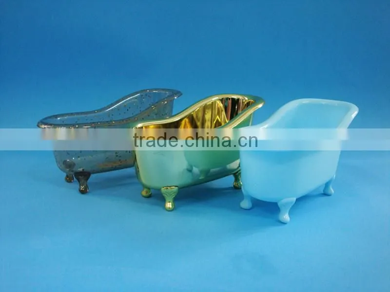 PP material special craft bathtub container,plastic wooden effect cosmetic products container