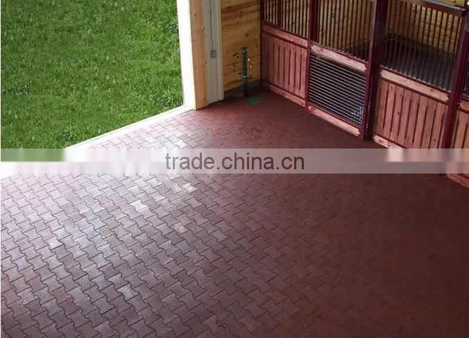 Rubber garage floor tiles interlock dog bone type