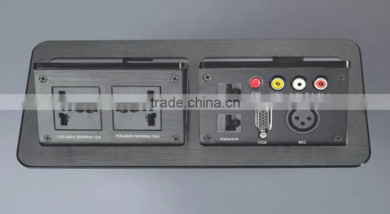 UK electrical desk plugs with audio jack for tabletop