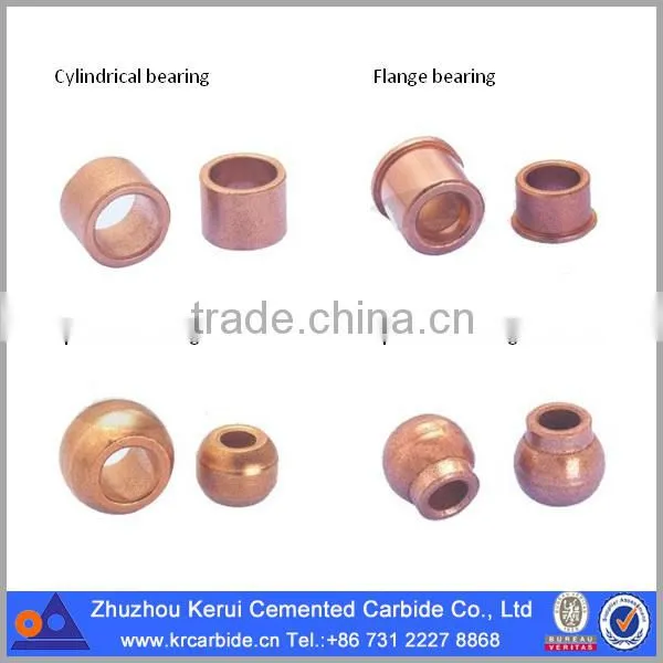 Oil impregnated powdered metal copper base plain sleeve bearings