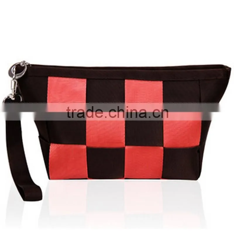Grid cosmetics bag hand bags travel wash gargle personality makeup cases